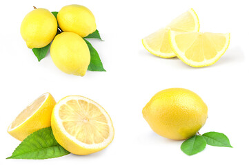 Collage of limons isolated over a white background
