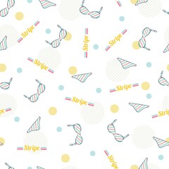 Striped Summer Beach Bikini Vector Graphic Seamless Pattern