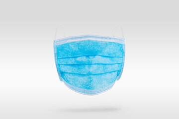 Blue disposable surgical face mask