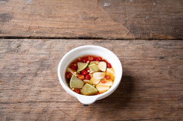 Fresh chilli, fish sauce, flavored food Thai Chilli And Fish Sauce ,