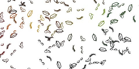 Light Green, Yellow vector texture with women's rights symbols.