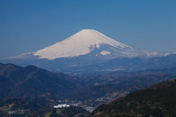 Fototapeta premium 足柄平野と富士山（松田町）