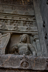 Fototapeta na wymiar Amazing Statue carvings in Ajanta and Ellora caves