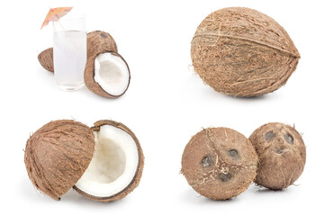 Set of coconut isolated over a white background