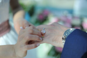結婚式の指輪交換