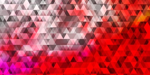 Light Red vector texture with lines, triangles.