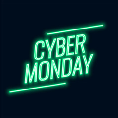 Neon cyber monday sale stylish tech background