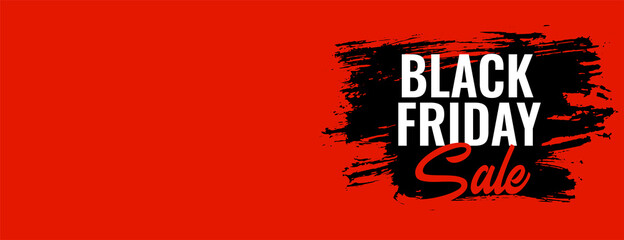 Black friday sale orange wide banner with text space