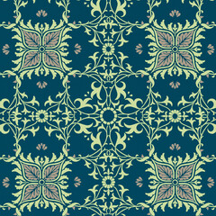Vintage floral ornament seamless pattern background