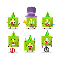 Cartoon character of toys block one with various circus shows