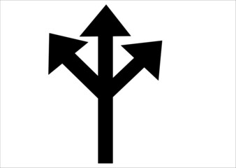 Three way icon, vector illustration. Flat design style. vector three way icon illustration isolated on white background, three way icon Eps10. three way icons graphic design vector symbols