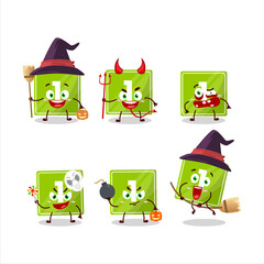 Halloween expression emoticons with cartoon character of toys block one