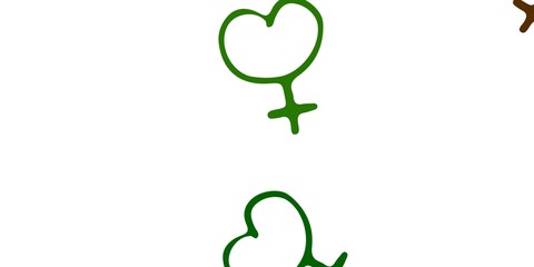 Light Green, Red vector backdrop with woman's power symbols.