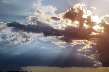 Beautiful cloudscape, cloudy sky, nature background.