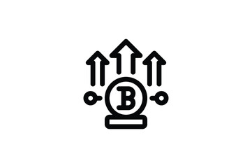 Bitcoin Outline Icon - Bitcoin Up