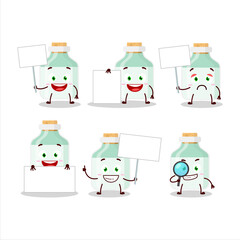 White baby milk bottle cartoon character bring information board