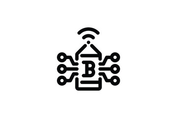 Bitcoin Outline Icon - Bitcoin Networking