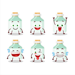 Cartoon character of white baby milk bottle with smile expression