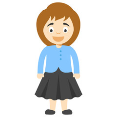 
Full length portrait of kid cartoon girl 
