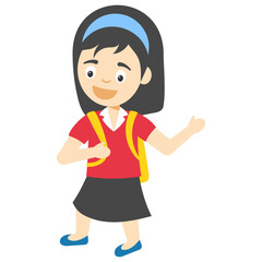 
Full length portrait of kid cartoon girl 
