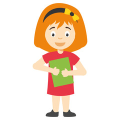 
Full length portrait of kid cartoon girl 
