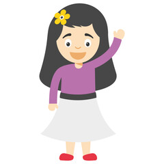 Fototapeta premium Full length portrait of kid cartoon girl 