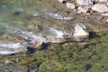 Rocks In The Maligne River, Jasper National Park, Alberta