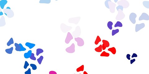 Light blue, red vector background with random forms.