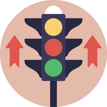 
Traffic lights, road signals hand drawn flat icon
