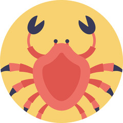 
Crawl crab flat design icon 
