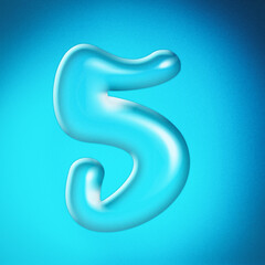 Water letter A alphabet clear water letter. 3D Rendering