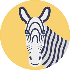 Fototapeta na wymiar Zebra, an african wild horse with black and white stripes and an erect mane 