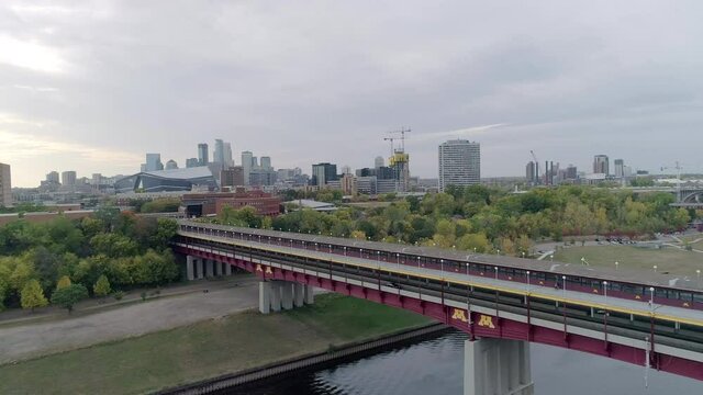 Aerial Of Washington Avenue Bridge University Of Minnesota Campus