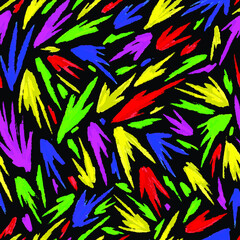 Colorful abstract brush strokes seamless pattern. Vector illustration pattern for surface, t shirt design, print, poster, icon, web, graphic designs. 