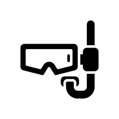 snorkel icon in glyph style isolated on white background. EPS 10