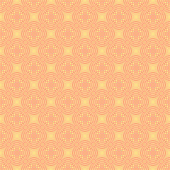 yellow repetitive background with pink vector arcs. abstract grid. vector seamless pattern. fabric swatch. wrapping paper. continuous print. geometric shapes. design element for décor apparel textile