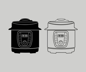 pressure cooker icon design. Symbol of cooking utensils. pressure cooker vector illustration symbol icon clipart on white isolated background.