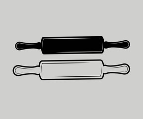 roller pin icon design. Symbol of cooking utensils. roller pin vector illustration symbol icon clipart on white isolated background.