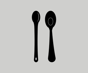 teaspoon icon design. Symbol of cooking utensils. teaspoon vector illustration symbol icon clipart on white isolated background.