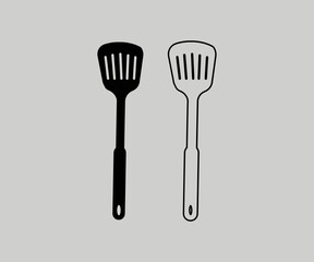 turning spatula icon design. Symbol of cooking utensils. turning spatula vector illustration symbol icon clipart on white isolated background.