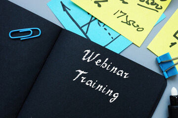 Business concept about Webinar Training with inscription on the piece of paper.