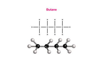 Butane chemical structure vector design illustration