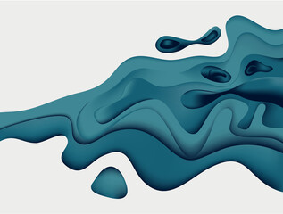 Green tosca  abstract fluid colors poster set
