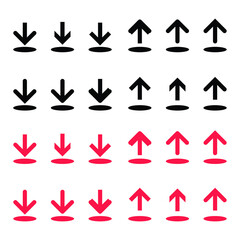 Up and down arrow icon set