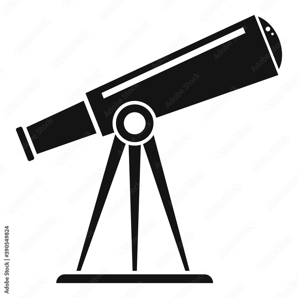 Poster discovery telescope icon. simple illustration of discovery telescope vector icon for web design isol