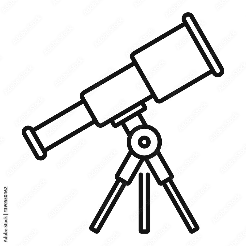 Poster space telescope icon. outline space telescope vector icon for web design isolated on white backgroun