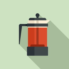 Tea press pot icon. Flat illustration of tea press pot vector icon for web design