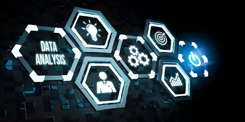 Internet, business, Technology and network concept. Data Analysis for Business and Finance Concept. Information report for digital business strategy