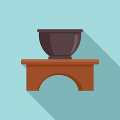 Gourmet tea ceremony icon. Flat illustration of gourmet tea ceremony vector icon for web design