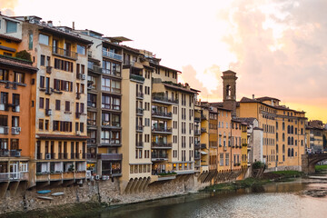 Pastel color architecture in Florence, Italy